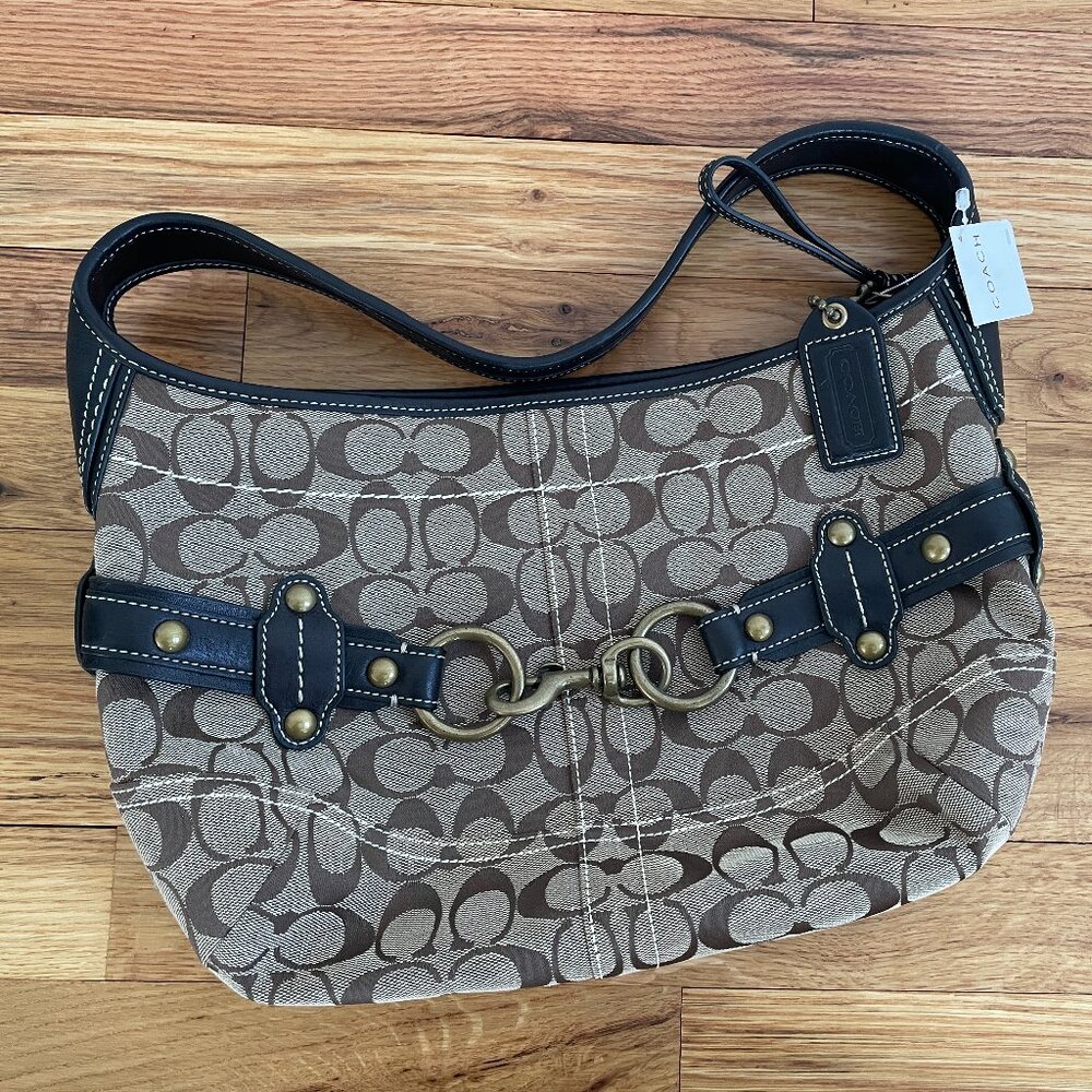 Coach Signature Belted Hobo Handbag